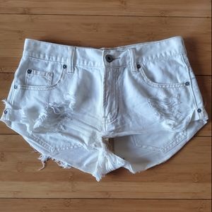 White denim shorts